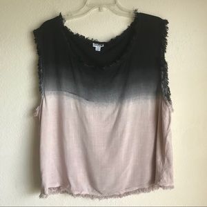 Splendid Dip Dye Crosshatch Tank